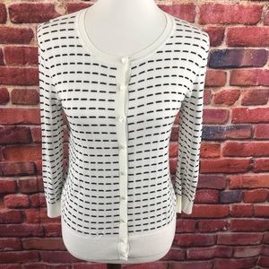 Cable & Gauge white/black cardigan NWT sweater S